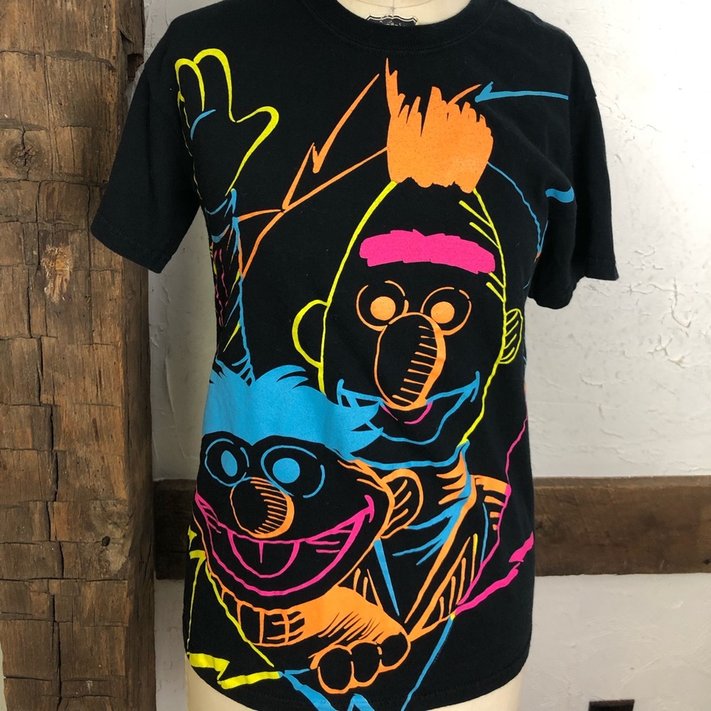 Neon Bert & Ernie Sesame Street Tee